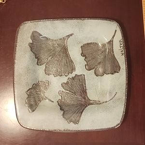 Walter Floral Fused Glass Trinket Dish Mid Century Modern